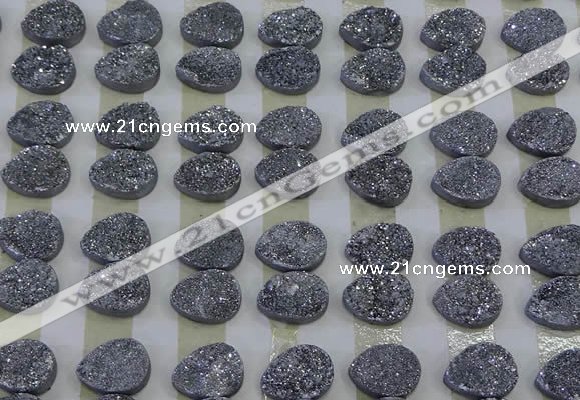 CGC243 12*16mm flat teardrop druzy quartz cabochons wholesale