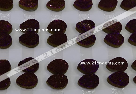 CGC252 13*18mm flat teardrop druzy quartz cabochons wholesale