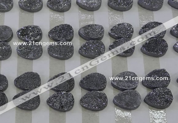 CGC256 13*18mm flat teardrop druzy quartz cabochons wholesale