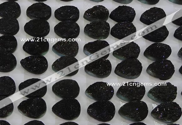 CGC257 13*18mm flat teardrop druzy quartz cabochons wholesale