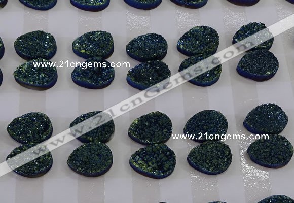 CGC259 13*18mm flat teardrop druzy quartz cabochons wholesale