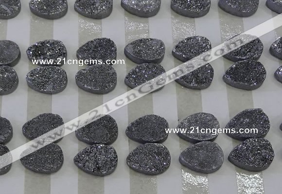 CGC266 15*20mm flat teardrop druzy quartz cabochons wholesale