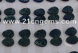 CGC269 15*20mm flat teardrop druzy quartz cabochons wholesale