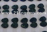 CGC269 15*20mm flat teardrop druzy quartz cabochons wholesale