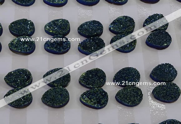 CGC269 15*20mm flat teardrop druzy quartz cabochons wholesale