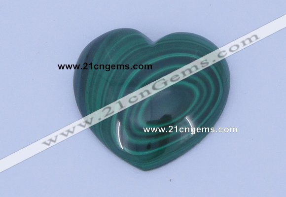 CGC39 28*28mm heart natural malachite gemstone cabochons