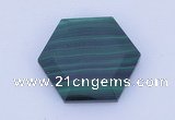 CGC42 25mm hexagon natural malachite gemstone cabochons