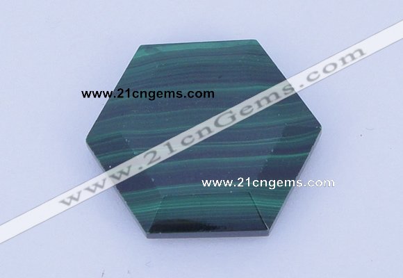 CGC42 25mm hexagon natural malachite gemstone cabochons