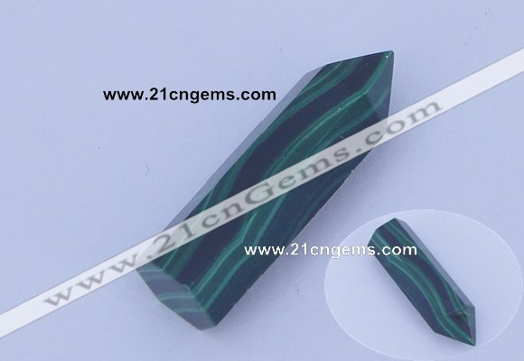 CGC43 10*30mm faceted column natural malachite gemstone cabochons