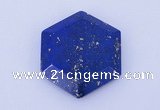 CGC52 6*27mm hexagon natural lapis lazuli gemstone cabochons