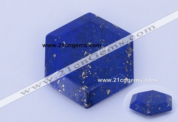 CGC52 6*27mm hexagon natural lapis lazuli gemstone cabochons