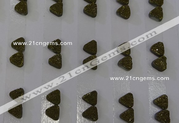 CGC62 8*8mm triangle druzy quartz cabochons wholesale