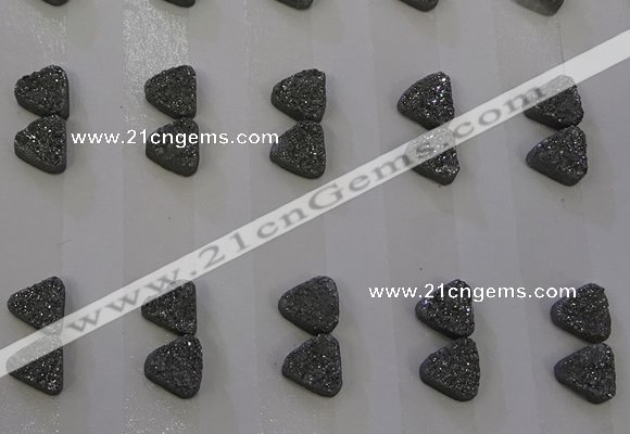 CGC64 8*8mm triangle druzy quartz cabochons wholesale