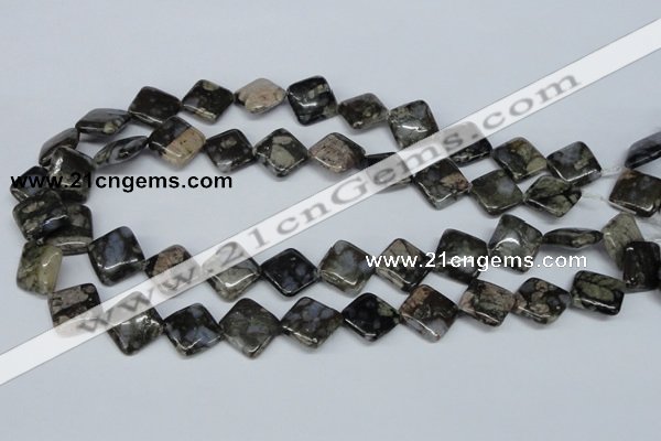 CGE01 15.5 inches 14*14mm diamond glaucophane gemstone beads