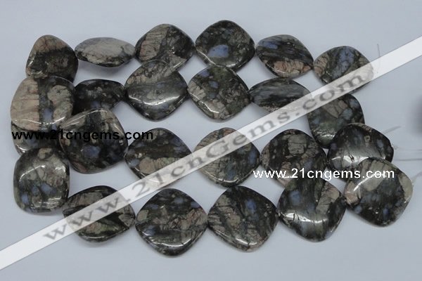 CGE02 15.5 inches 30*30mm diamond glaucophane gemstone beads