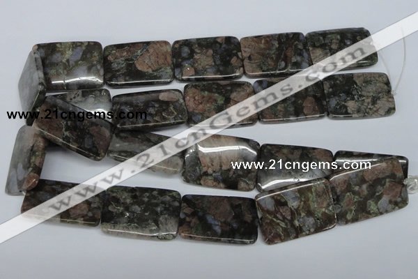 CGE05 15.5 inches 25*35mm rectangle glaucophane gemstone beads