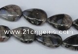 CGE07 15.5 inches 13*18mm flat teardrop glaucophane gemstone beads