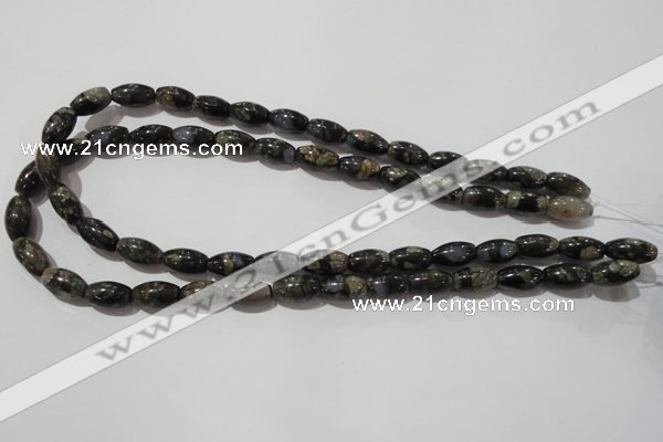 CGE115 15.5 inches 8*14mm rice glaucophane gemstone beads