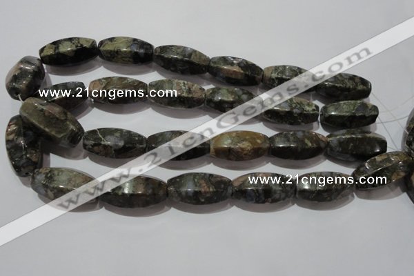 CGE118 15.5 inches 16*30mm rice glaucophane gemstone beads