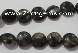 CGE122 15.5 inches 10mm flat round glaucophane gemstone beads