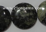 CGE129 15.5 inches 30mm flat round glaucophane gemstone beads