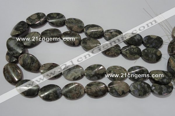 CGE144 15.5 inches 18*25mm twisted oval glaucophane gemstone beads