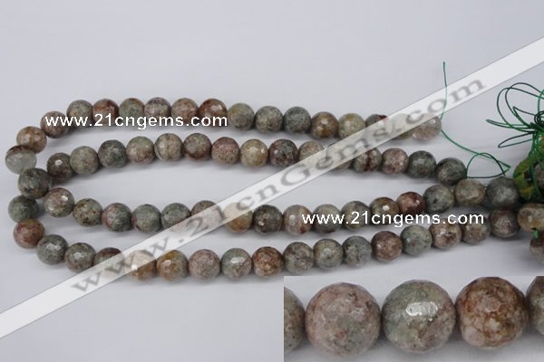 CGG12 15.5 inches 8mm faceted round ghost gemstone beads wholesale