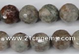 CGG16 15.5 inches 14mm faceted round ghost gemstone beads wholesale