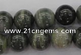 CGH06 15.5 inches 14mm round green hair stone beads wholesale