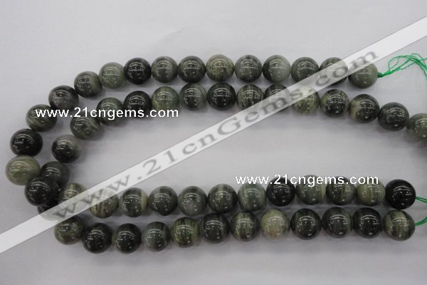 CGH06 15.5 inches 14mm round green hair stone beads wholesale