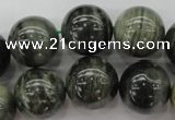 CGH08 15.5 inches 18mm round green hair stone beads wholesale