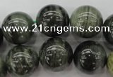 CGH09 15.5 inches 20mm round green hair stone beads wholesale