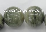 CGH10 15.5 inches 25mm round green hair stone beads wholesale