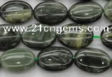 CGH43 15.5 inches 10*14mm oval green hair stone beads wholesale