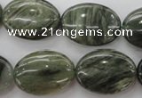 CGH47 15.5 inches 18*25mm oval green hair stone beads wholesale