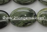 CGH48 15.5 inches 22*30mm oval green hair stone beads wholesale