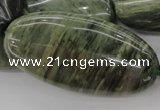 CGH51 15.5 inches 25*50mm oval green hair stone beads wholesale