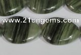 CGH56 15.5 inches 18*25mm flat teardrop green hair stone beads