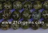 CGJ352 15.5 inches 8mm round green bee jasper beads wholesale