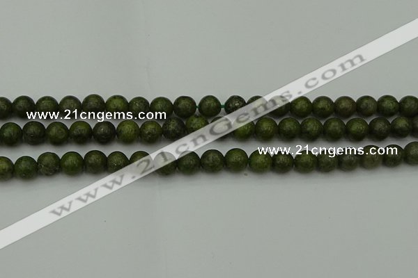 CGJ452 15.5 inches 8mm round green jasper beads wholesale