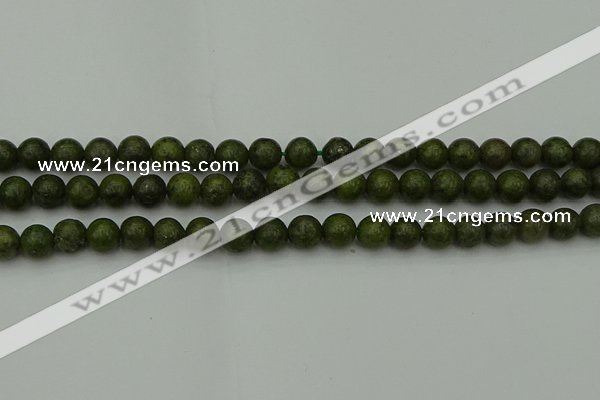 CGJ452 15.5 inches 8mm round green jasper beads wholesale