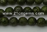 CGJ461 15.5 inches 6mm faceted round green jasper beads wholesale