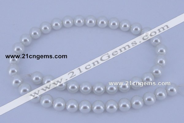 CGL03 10PCS 16 inches 8mm round dyed glass pearl beads wholesale