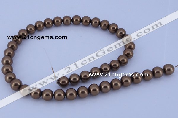 CGL102 10PCS 16 inches 4mm round dyed glass pearl beads wholesale