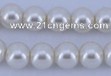 CGL11 10PCS 16 inches 4mm round dyed glass pearl beads wholesale