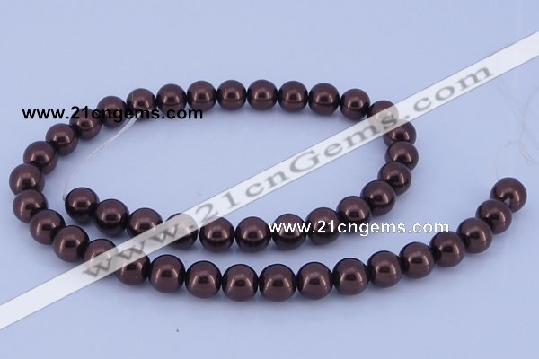 CGL112 10PCS 16 inches 4mm round dyed glass pearl beads wholesale