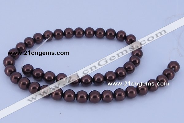 CGL113 10PCS 16 inches 6mm round dyed glass pearl beads wholesale