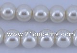 CGL12 10PCS 16 inches 6mm round dyed glass pearl beads wholesale