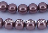 CGL122 10PCS 16 inches 4mm round dyed glass pearl beads wholesale