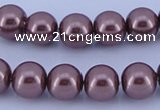 CGL123 10PCS 16 inches 6mm round dyed glass pearl beads wholesale